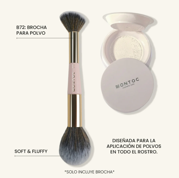 Brocha B72 Individual Doble Humide para Polvo Montoc