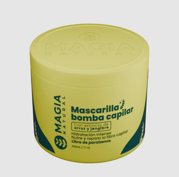 Mascarilla Hidratante y Selladora con Arroz y Jengibre Bomba Capilar Magia Natural