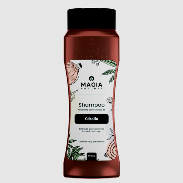 Shampoo Antigrasa y Anticaída con Cebolla y Cannabis Magia Natural