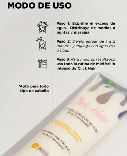 Acondicionador de Miel Brillo Intenso Click Hair