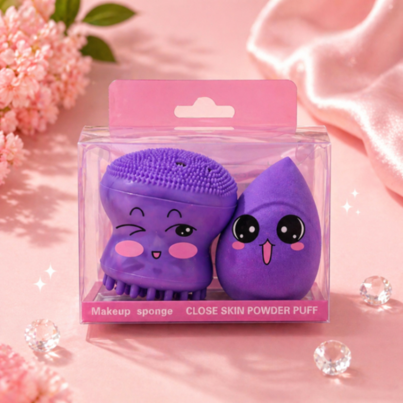 DUO BEAUTY BLENDER + FACIAL BRUSH