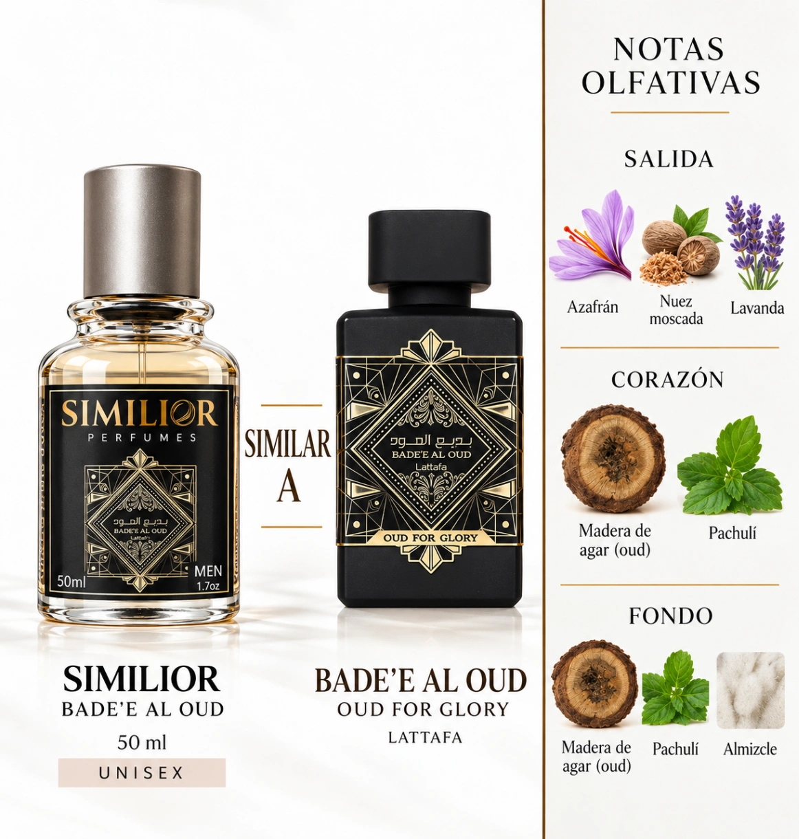 Bade'e Al Oud Oud para la Gloria Perfumes Lattafa para mujeres y hombres