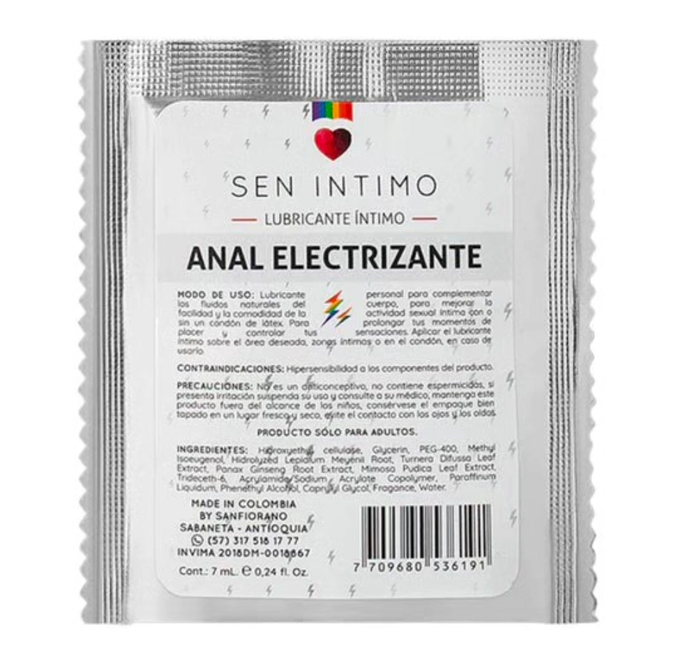 Sachet Lubricante Anal Electrizante Sen