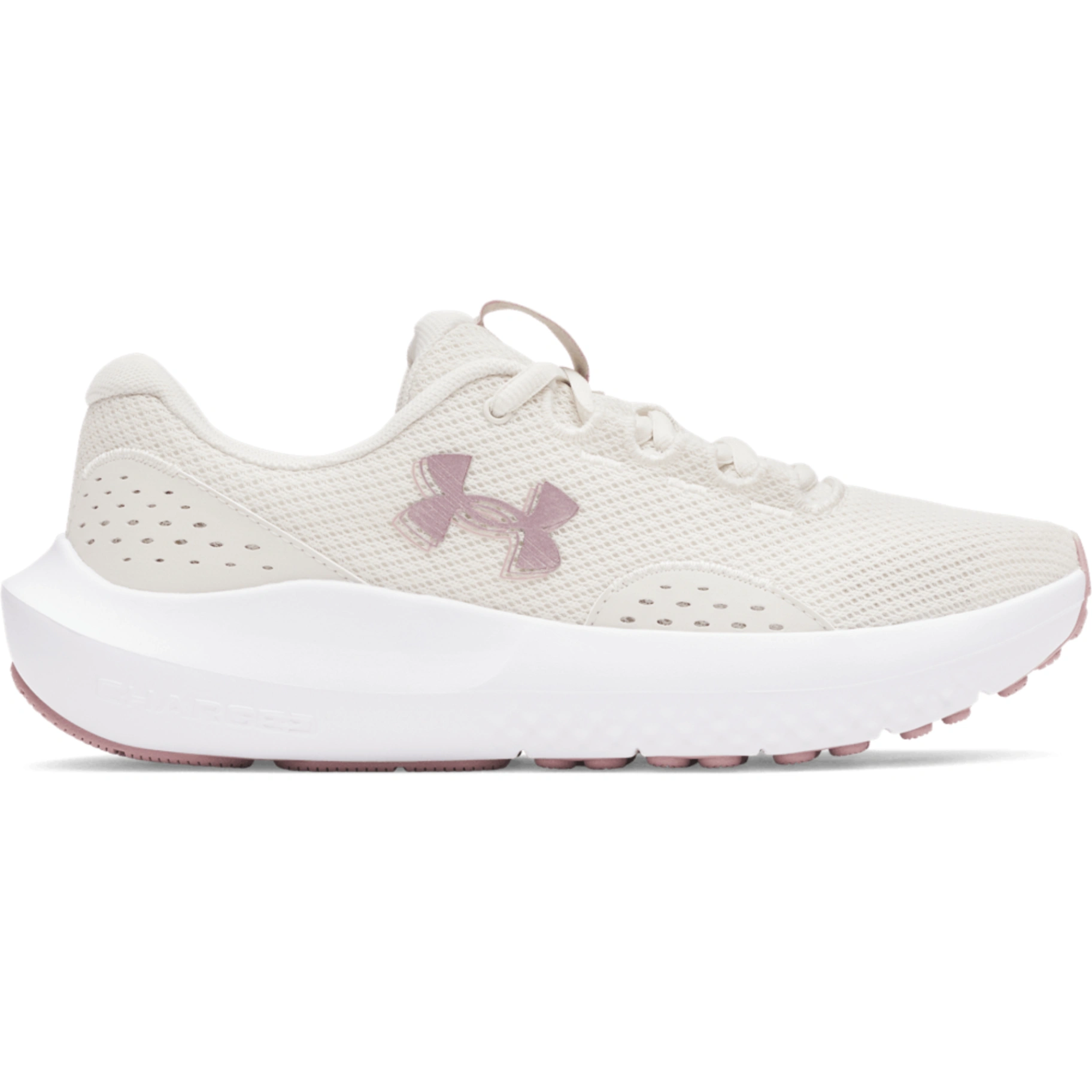 UA W Charged Surge 4 / blanco/rosado / mujer