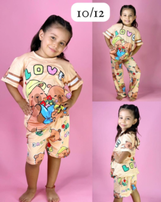 Pijama niña 3 piezas capibara