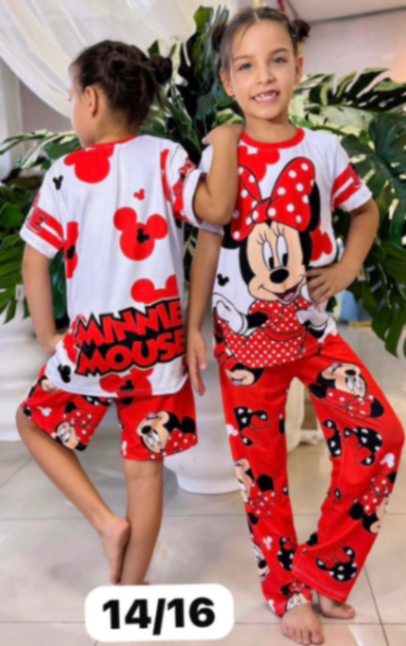 Pijama niña 3 piezas Minnie roja