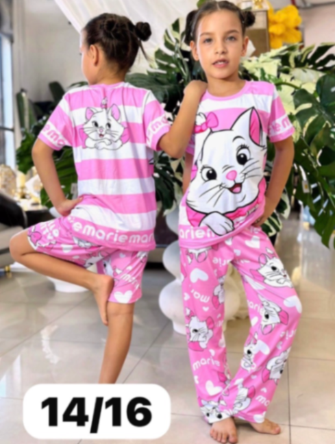 Pijama niña 3 piezas Marie corazon