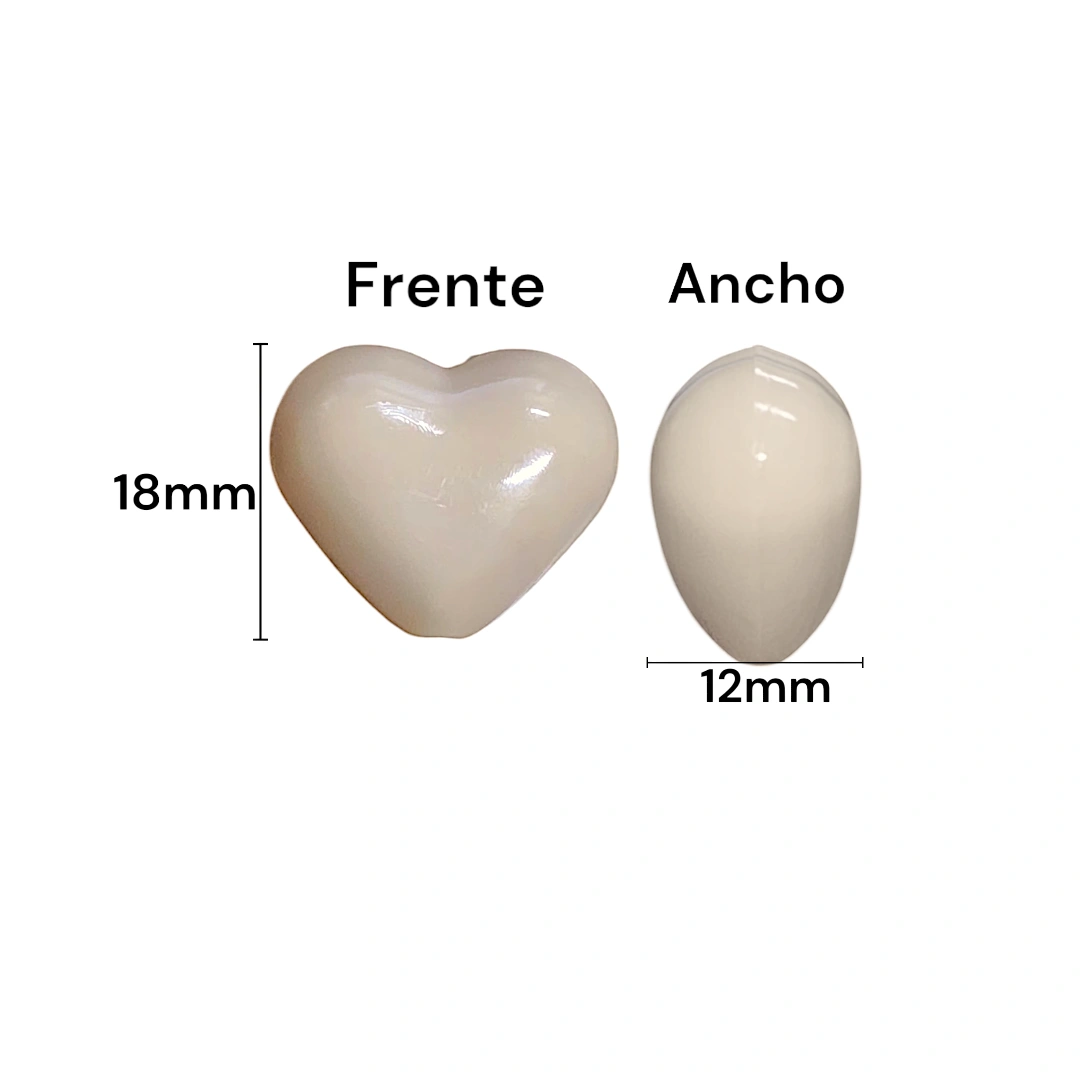 ACRILICO CORAZON PASANTE 18X12MM MOKA