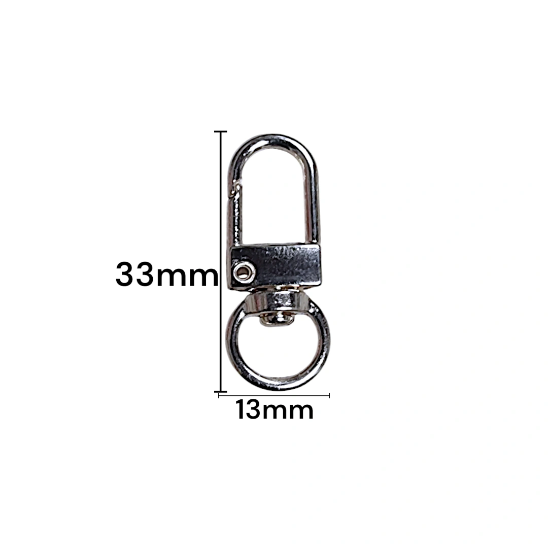 HERRAJE MOSQUETON LLAVERO NIQUEL 33x13mm