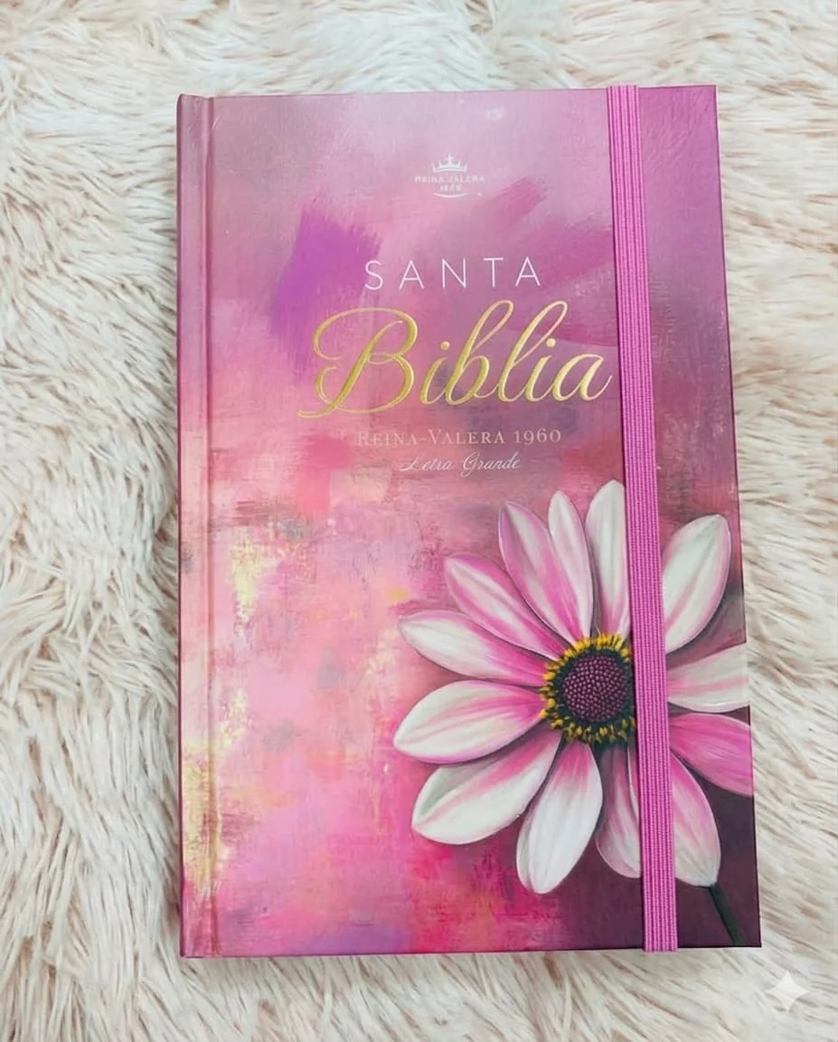 BIBLIA ROSADA TAPA DURA FLOR 🌸