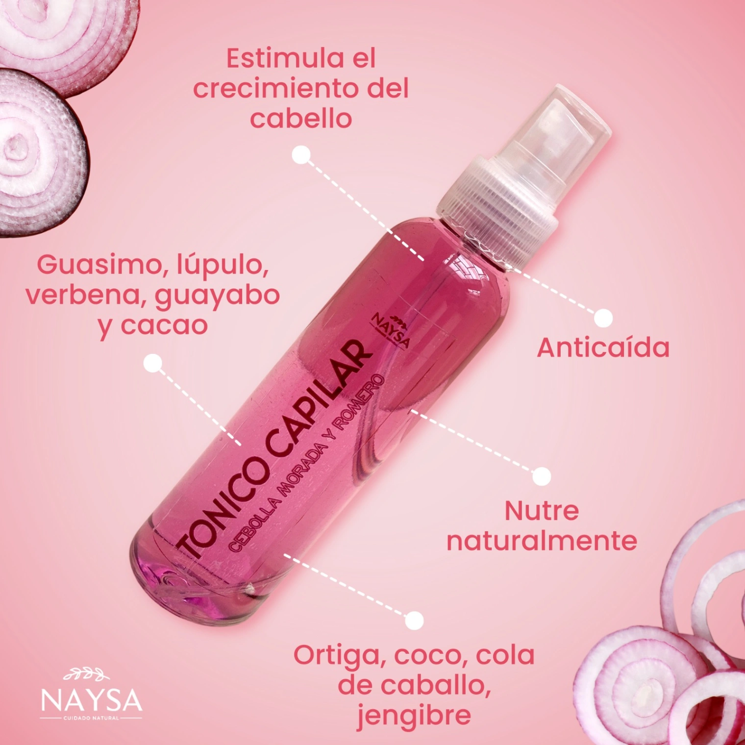 TONICO CAPILAR CEBOLLA MORADA Y ROMERO 120 ML