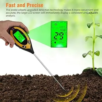 Medidor Digital de Humedad, Temperatura y pH del Suelo
