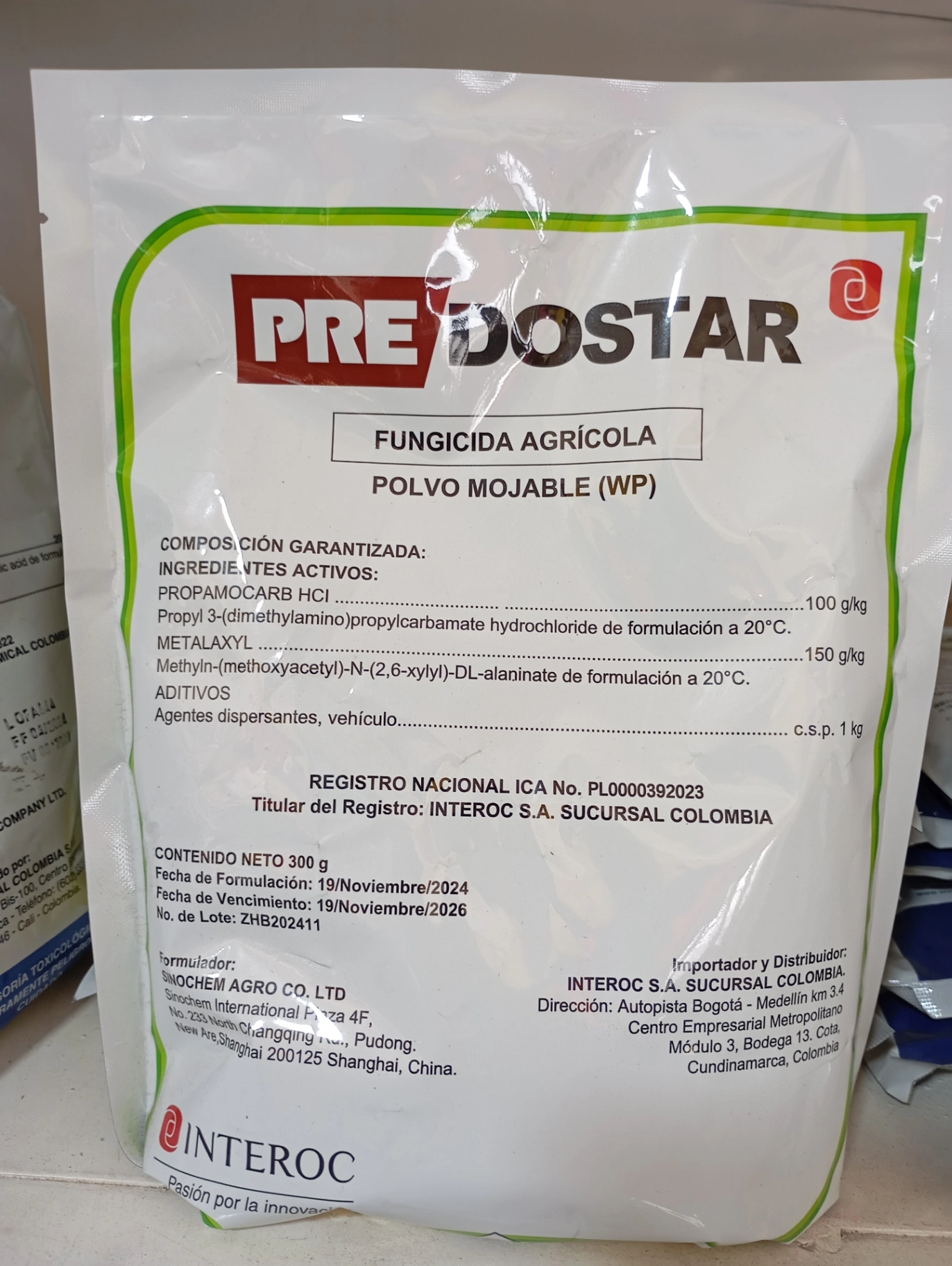Predostar ->Propamocarb. ->Metalaxyl