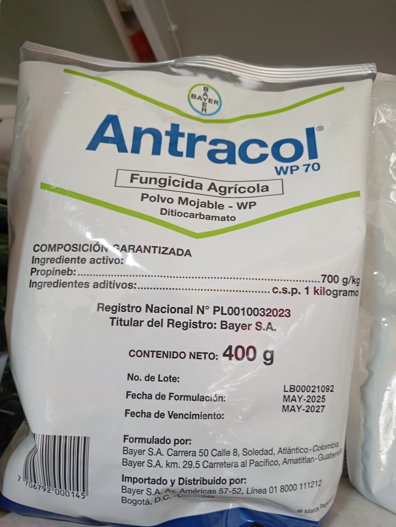 Antracol 400gr ->Propineb