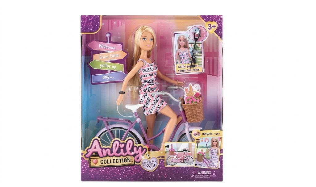 Muñeca Anlily en Bicicleta con Accesorios