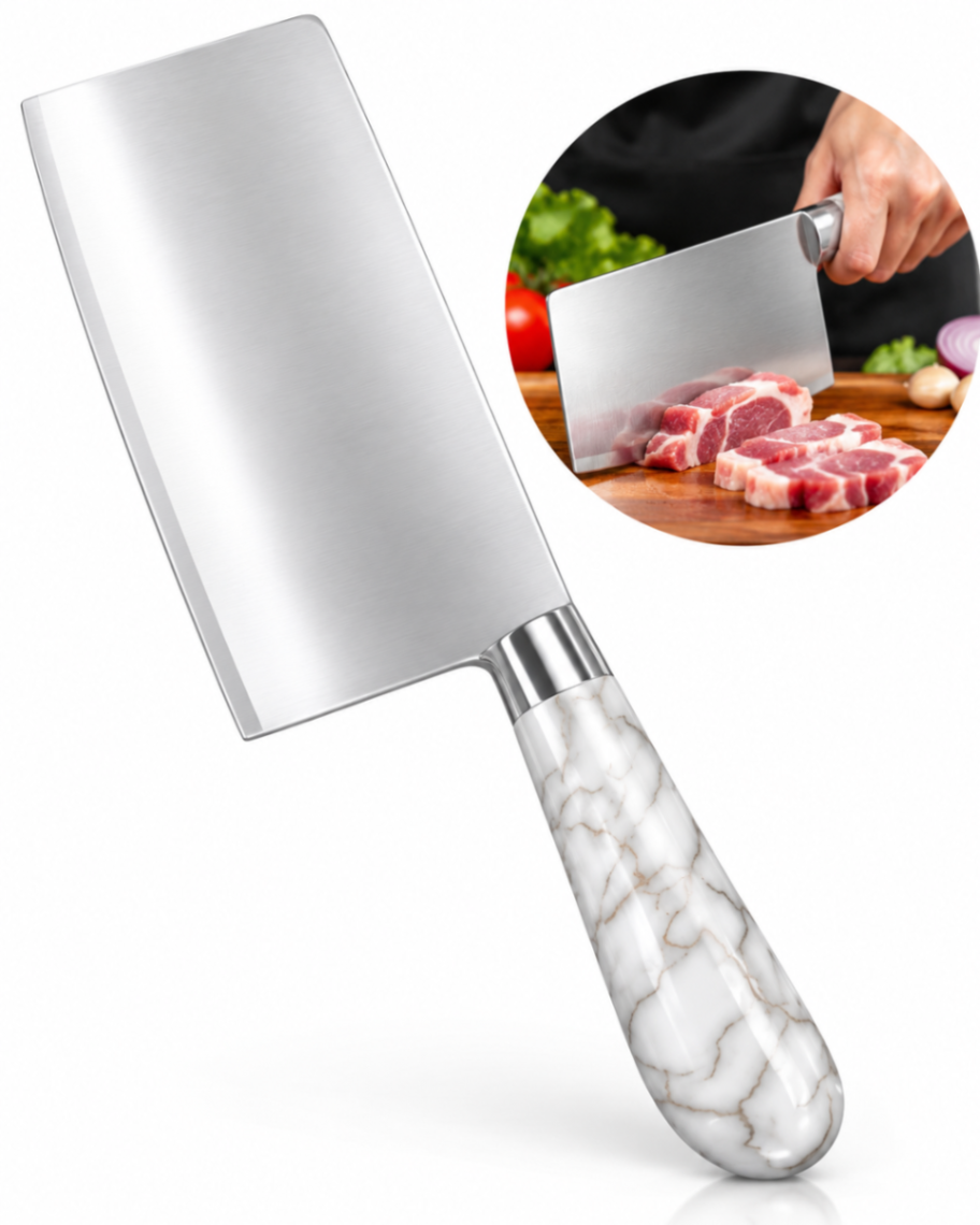 Cuchillo Hacha con mango de mármol