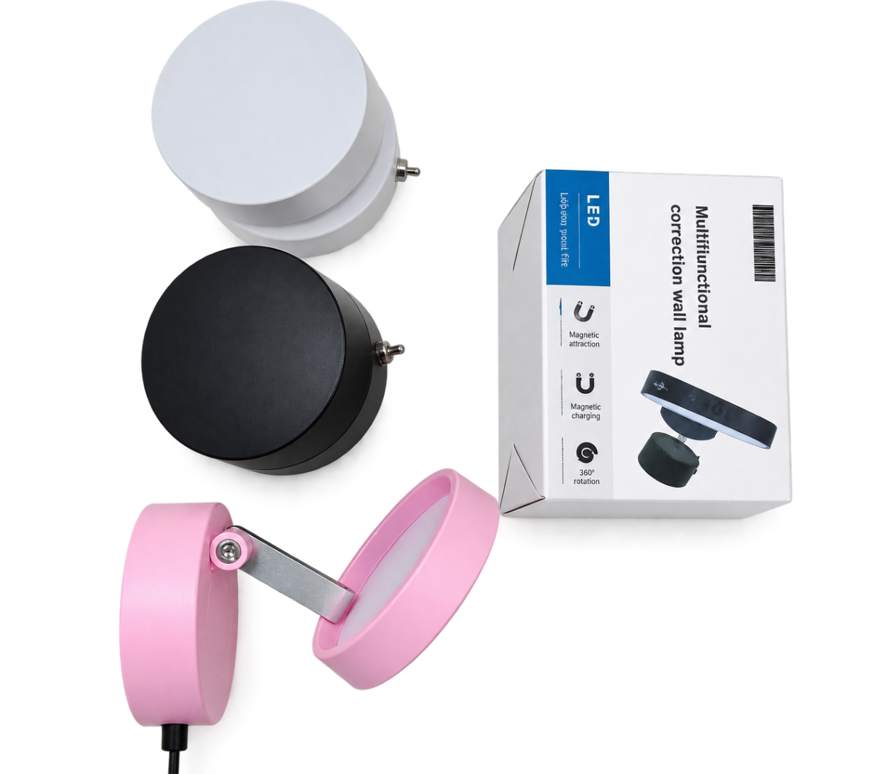Soporte magnético para celular (rosado, blanco y negro)