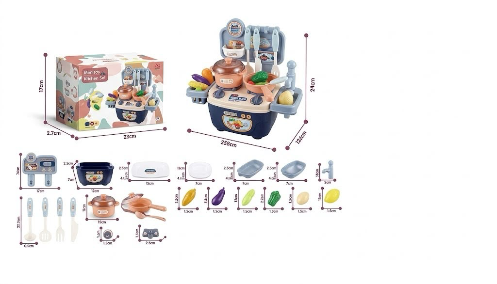 Juego de Cocina de Juguete Portátil y Compacto