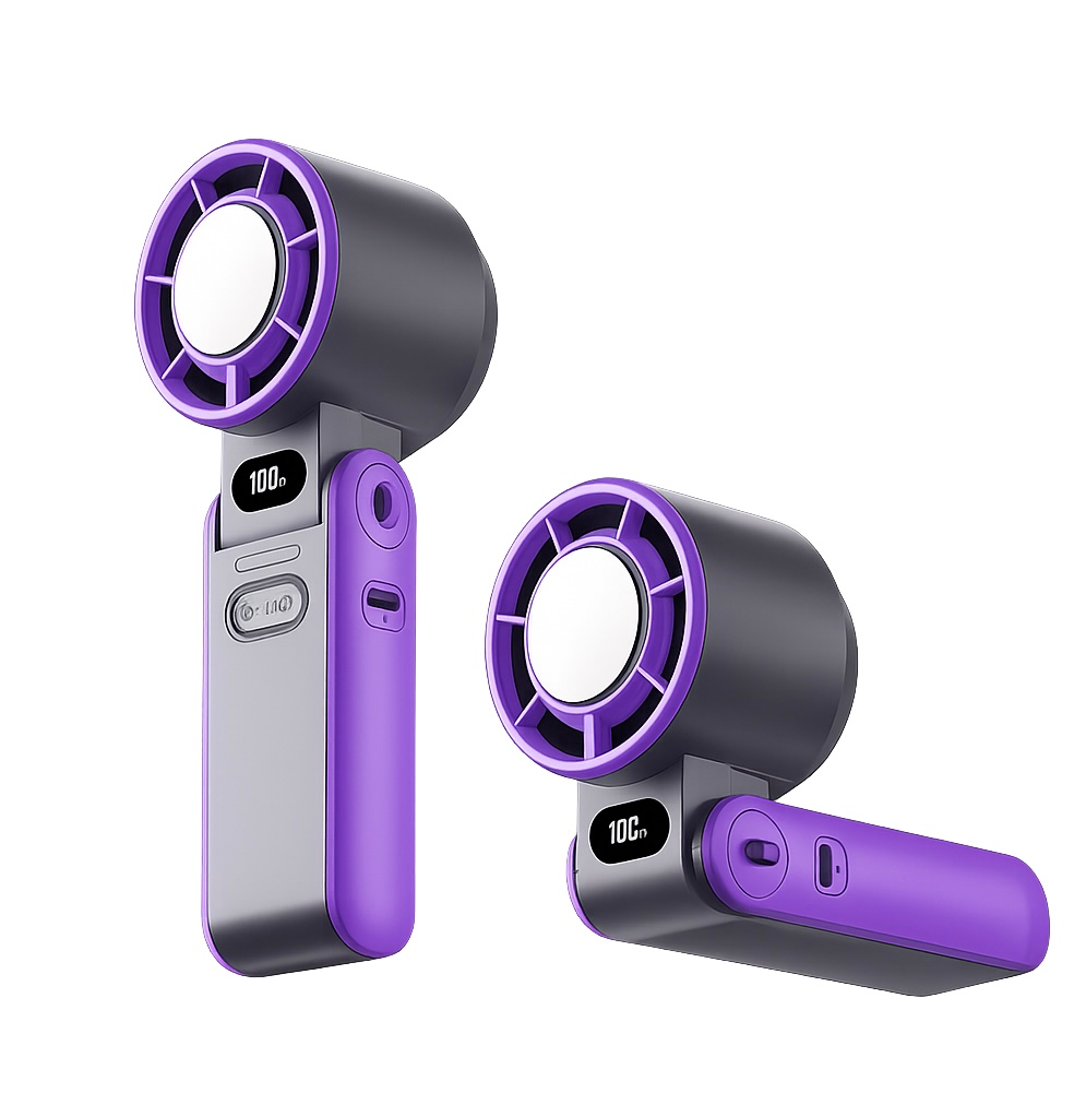 ABANICO DE MANO MORADO