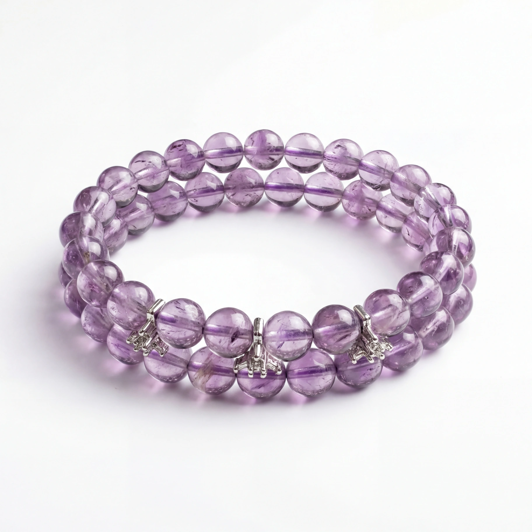 Pulsera doble de amatista clara