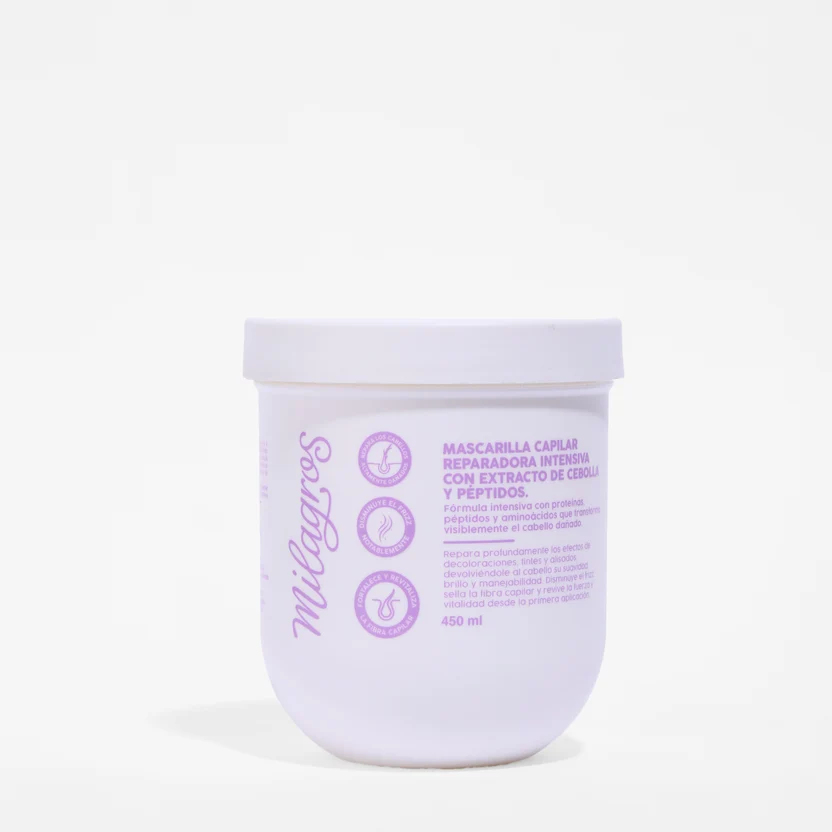 MASCARILLA CAPILAR REPARADORA INTENSIVA CON EXTRACTO DE CEBOLLA Y PÉPTIDOS X 450ML