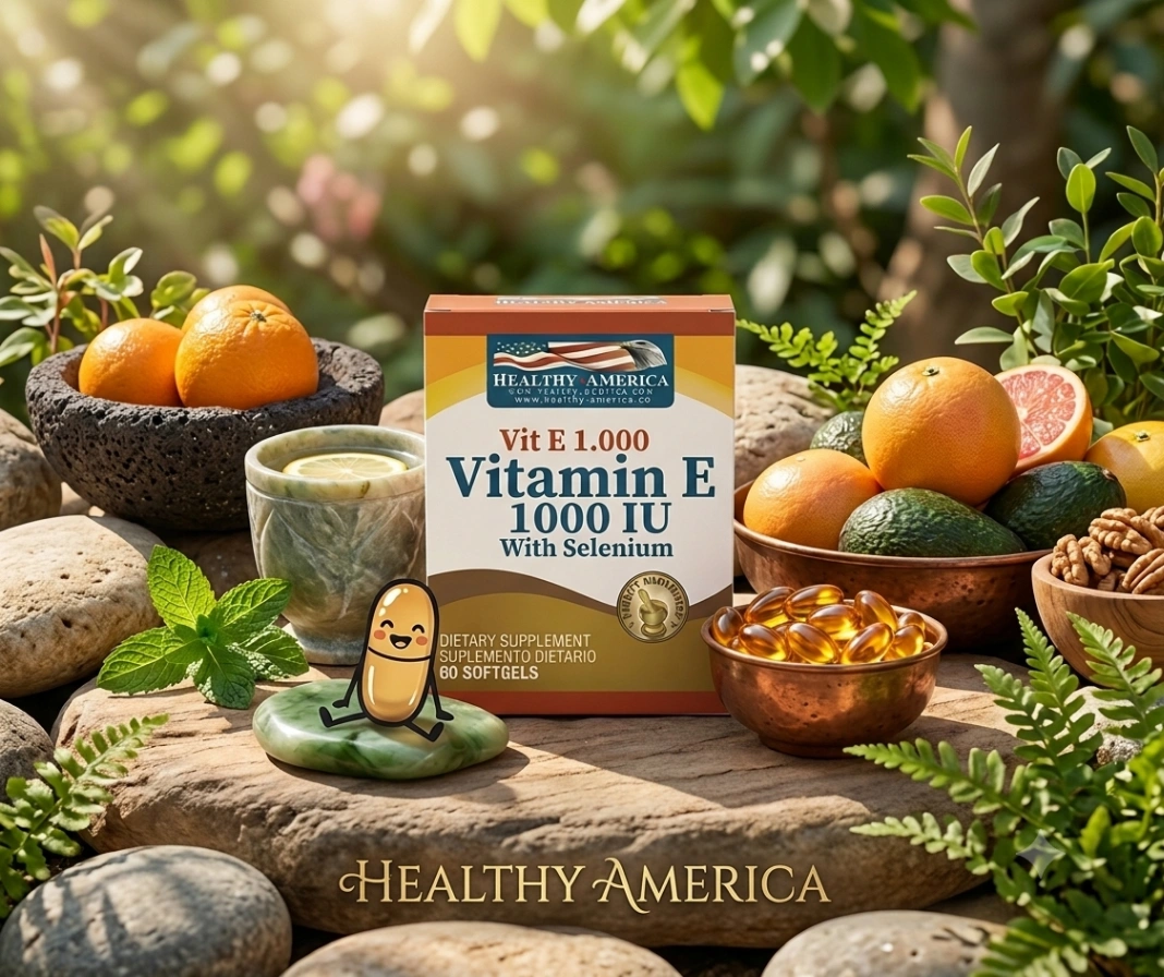 VITAMINA E con SELENIO x 60 Cápsulas Blandas - Healthy America