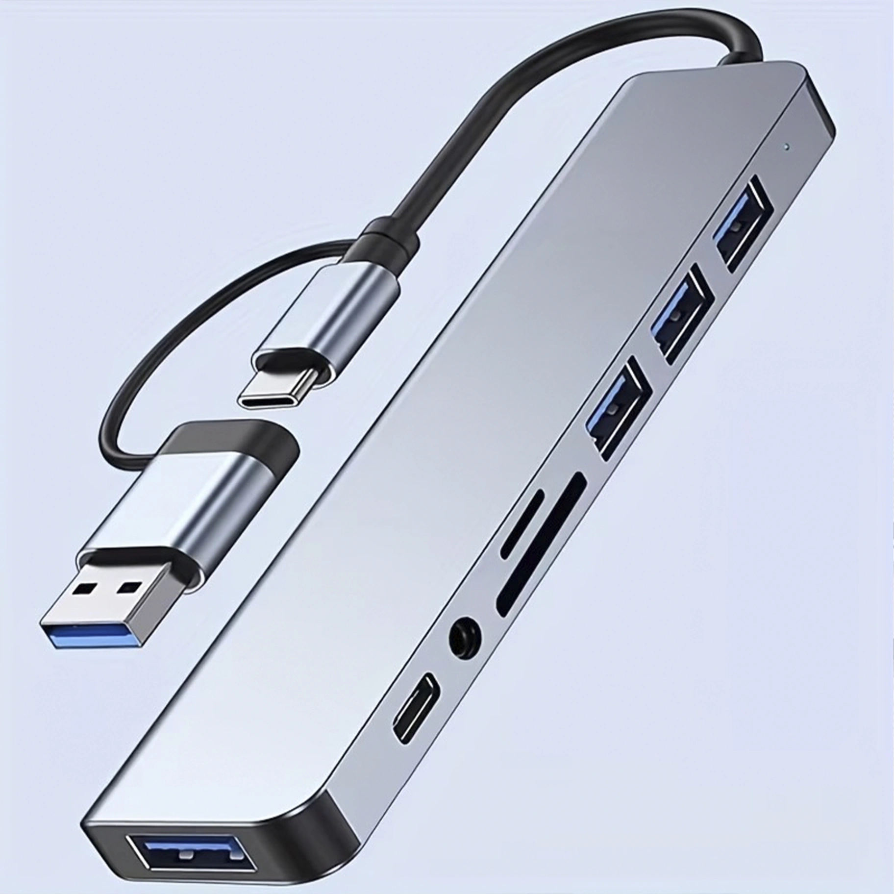 HUB MÚLTIPUERTO USB/TIPO C - 8 EN 2