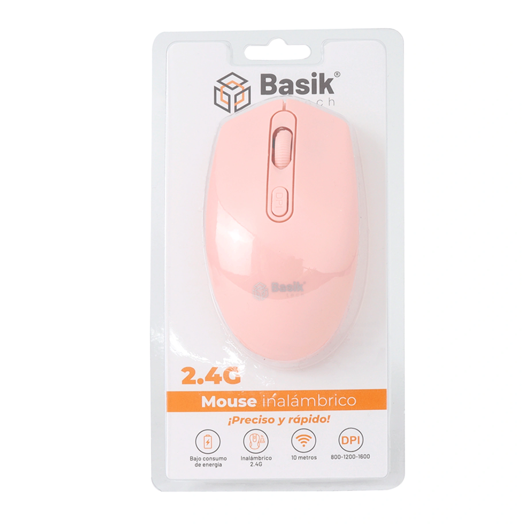 MOUSE INALÁMBRICO BASIK TECH - ROSA