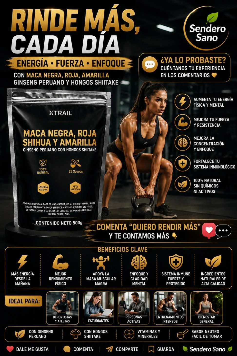 Maca Negra Roja Shihua y Amarilla